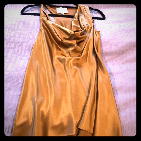 Madison Marcus Tops - Gold silk cowl neck blouse ! Worn only twice!!